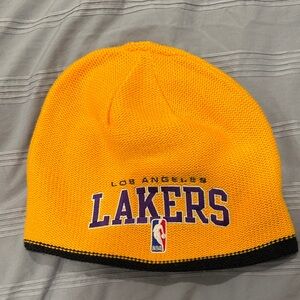 Los Angeles Lakers Double Sided Yellow/Black Knit Beanie with NBA Logo